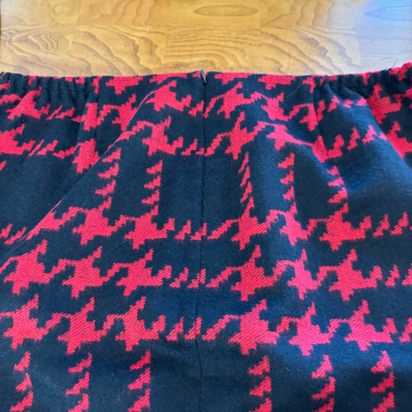 Talbots Womens Skirt Red Black Houndstooth Wool Blend Pencil Straight Size 18w - Picture 5 of 8